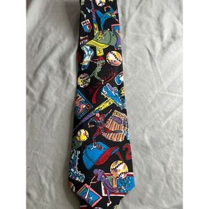 Next Mens Baseball Graphic Print Necktie Black‎ One Size Sports Novelty Tie